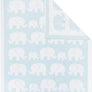 Chenille Baby Blanket - Blue Elephant
