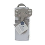 Cotton Muslin Swaddle Grey Stars w/ Theodore Elephant Rattle