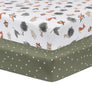 Cotton Jersey Fitted Sheet - Olive Spots