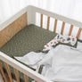 Cotton Jersey Fitted Sheet - Olive Spots