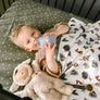 Cotton Jersey Fitted Sheet - Olive Spots