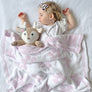 Chenille Baby Blanket - Purple Flower