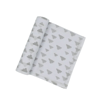 Cotton Muslin Swaddle - Grey Clouds