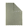 Folded corner of a Sage Chevron Knitted Chenille Blanket against a white background, highlighting the premium quality of the textured knit fabric.