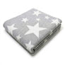 Cotton Knitted Blanket - Grey Stars