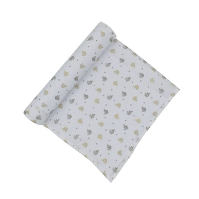 Cotton Muslin Swaddle - Little Elephants