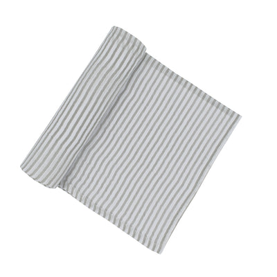 Cotton Muslin Swaddle - Grey Stripe