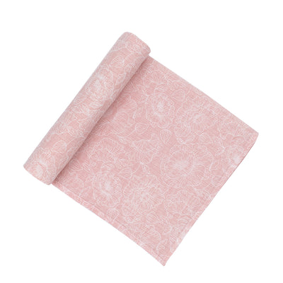 Cotton Muslin Swaddle Blanket - Pink Floral