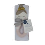 Cotton Muslin Swaddle Pink Hearts w/ Emma Ballerina Rattle