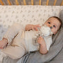 Quilted Comforter - Grey Marl + Grey Heathered Stripes