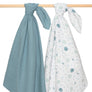 Organic Muslin 2pk Swaddle Blankets - Banana Leaf