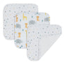 3pk Muslin Wash Cloths - Animal Parade