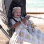 Chenille Baby Blanket - Cream Check